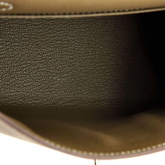 Hermes Kelly Sellier en Desordre Bag Grey Epsom with Palladium Hardware 20 Gray - Picture 6 of 9
